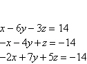 Solve the system of equations below by the Gaussian elimination method:   A) no solution B)    C)    D)    E)   