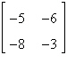 Find the determinant of the matrix   . A) 6 B) 22 C) -63 D) -33 E) -12