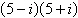 Simplify and write the following complex number in standard form.   A) 0 B) 25- i C) 26 D) -10 i E) 10