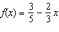 The slope of the function   is   .