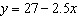 <strong>After taking a bath you begin to drain the water from the bathtub. The water drains at 2.5 gallons per minute. After 9 minutes, there are 27 gallons of water remaining. Which one of the following linear equations describe the number of gallons of water in the tub relative to the number of minutes since you began draining the tub?</strong> A) B) C) D) E)