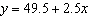 <strong>After taking a bath you begin to drain the water from the bathtub. The water drains at 2.5 gallons per minute. After 9 minutes, there are 27 gallons of water remaining. Which one of the following linear equations describe the number of gallons of water in the tub relative to the number of minutes since you began draining the tub?</strong> A) B) C) D) E)