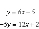Find the point at which the graphs of the two linear equations intersect.   A)  (0, 0)  B)  ( 5,   )  C)  (   ,   )  D)  (   ,   )  E)  (   ,   ) 