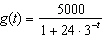 The function   is a model for a population A, where t is measured in years. The function   is a model for a population B, where t is measured in years. True or false?  -The function g(t) grows logistically.