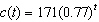 The amount of caffeine (in milligrams)  left in an adult body t hours after drinking a 16 oz. coke is modeled by   . What is the decay rate (in percentage form) ? A)  23% B)  0.23% C)  1.77% D)  77% E)  0.77%