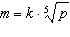 Suppose that   is directly proportional to the 5th power of   . Which one of the following equations expresses this proportionality? . A)    B)    C)    D)    E)   