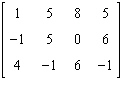Find the solution of the system of linear equations described by the following matrix. Round to the nearest hundredth.   A)    B)    C)  No solution D)    E)  Infinitely many solutions