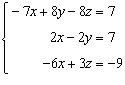 Which one of the following is the coefficient matrix for the given system of equations?   A)    B)    C)    D)    E)   