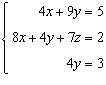 <strong>Write the system of equations that corresponds to the following augmented matrix: </strong> A) B) C) D) E)