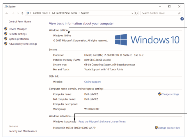 From this window,   Where do I click next to get to the following window?   ​ A)  Change settings B)  Device Manager C)  Advanced system settings D)  System protection