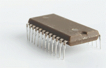   The accompanying figure shows an example of a(n)  ____ chip package. A)  DIP B)  PGA C)  DIMM D)  Intel