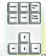   The part of a keyboard shown in the accompanying figure is used for ____. A)  inputting commands B)  navigating C)  responding to prompts D)  typing text