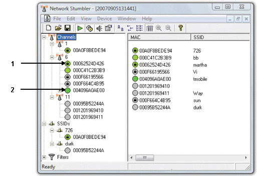   Item 1 in the figure above indicates ____. A) an unencrypted network B) an open network C) an encrypted network D) a low strength signal