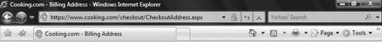   The Web site shown in the figure above uses a(n)____________________ connection to submit data as indicated by the https in the Address box and the locked padlock.
