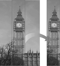   The above figure is an example of ____ an image. A) interpolating B) cropping C) rasterizing D) resizing