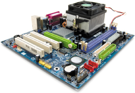   The above figure shows an example of a(n)  ____. A)  CPU B)  circuit board C)  system unit D)  motherboard
