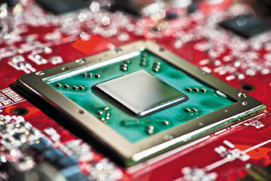   The above figure shows an example of a(n)  ____. A)  circuit board B)  motherboard C)  microprocessor D)  expansion port