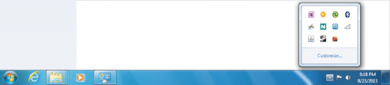   The right side of the accompanying figure shows the ____. A)  notification area B)  Start menu C)  Control Panel D)  task pane