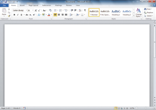   The bar at the top of the screen that reads Document 1 is called the ____. A)  File tab B)  Ribbon C)  title bar D)  task bar