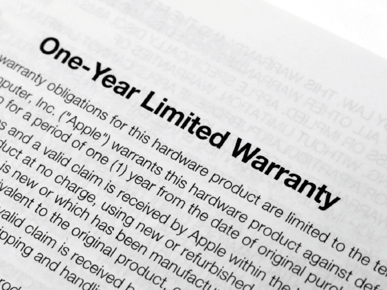   Which of the following is NOT generally included in a document such as the one shown in the figure above? A)  If the product or service doesn't meet the specifications, the manufacturer will repair or replace it. B)  Your responsibilities as a consumer, such as to have it serviced by a licensed technician. C)  That it enables the manufacturer to repair the computer with refurbished parts. D)  A guarantee that it meets certain specifications.