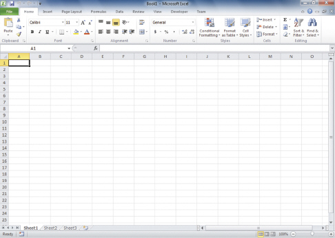   In the figure above, which of the following is NOT true? A)  Columns are indicated by letters. B)  The first cell in a worksheet is cell 1A. C)  The point at which a column and row intersect is a cell. D)  The cell address is also called the cell reference.