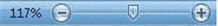 FIGURE 12-1   What is pictured in Figure 12-1 above? A)  View controls in the status bar B)  Zoom controls in the status bar C)  Zoom dialog box D)  Browse options