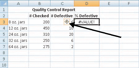 FIGURE 19-1   What is the arrow pointing to in Figure 19-1 above? A)  Change Chart Type button B)  More button C)  Excel Help button D)  Error Checking button