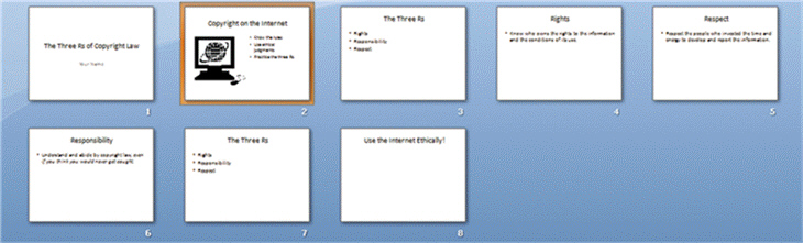 FIGURE 20-1   Which view is displayed in Figure 20-1 above? A)  Slide Show B)  Slide Sorter C)  Normal D)  Slide Master