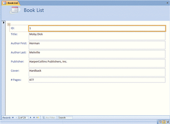 FIGURE 23-1   What is displayed in Figure 23-1 above? A)  Sort B)  Query C)  Report D)  Form