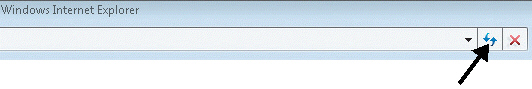 FIGURE 27-2   Which button is the arrow pointing to in Figure 27-2? A)  History B)  Favorites C)  Refresh D)  Stop