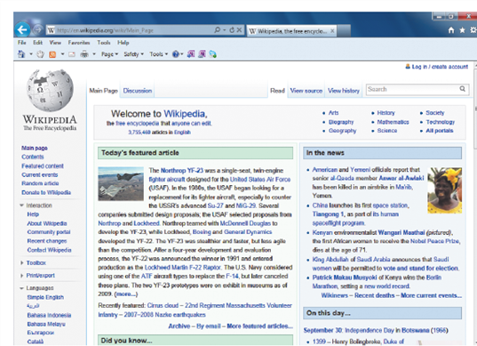   Which of the following best describes the site shown in the accompanying figure? A)  a site that features useful content but also contains links to other sites B)  an online journal C)  a social networking site D)  a collaborative site where people can add, edit, remove, and organize Web page content