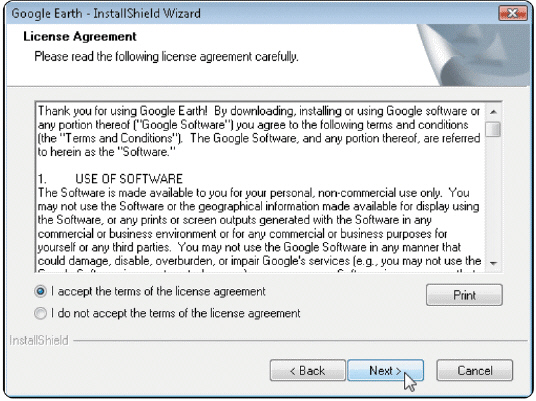   Figure 11-5 When users purchase software, a single-user license agreement like the one in Figure 11-5 does not permit users to do any of the following except ____. A)  install the software on a network B)  give copies to friends and colleagues C)  make one copy of the software as backup D)  export the software