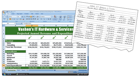   Figure 3-4 As shown in Figure 3-4, all of a worksheet s columns and rows are displayed on the screen at one time.
