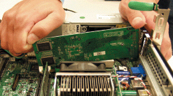   Figure 4-3 In the past, installing an adapter card like the one in Figure 4-3 was not easy and required users to set switches and other elements on the motherboard.