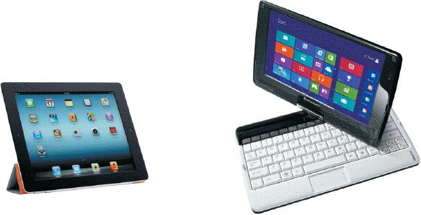   Which of the following is an alternative to the use of your finger to enter data on a tablet like the one shown in the accompanying figure? A)  tapper B)  quickpen C)  stylus D)  phablet
