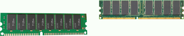   Which of the following types of memory modules, such as that shown in the accompanying figure, positions the pins on opposite sides of the circuit board so they do not connect and thus form two sets of contacts? A)  SIMM B)  RIMM C)  DIMM D)  CIMM