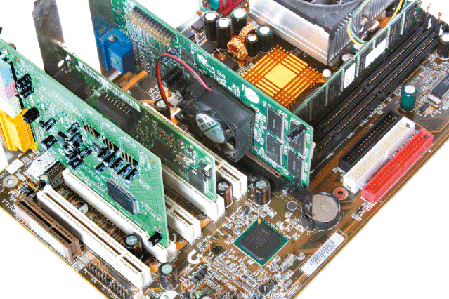  Which of the following means the computer automatically can configure cards like the one in the accompanying figure and other peripherals as users install them? A)  concatenation B)  GIGO C)  daisy chaining D)  Plug and Play