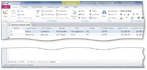     As shown in the accompanying figure, you can use the End record button to move to the last record in the table.