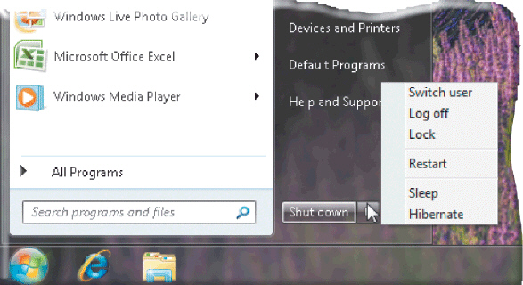   As shown in the accompanying figure, to perform a warm boot, click the ____ command in the Shut down button menu. A) Stand By B) Turn Off C) Restart D) Cancel