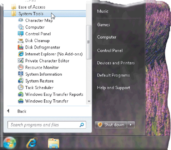   Which of the following is not a utility function like the ones shown in the accompanying figure? A) managing files B) viewing images C) controlling the keyboard D) uninstalling programs