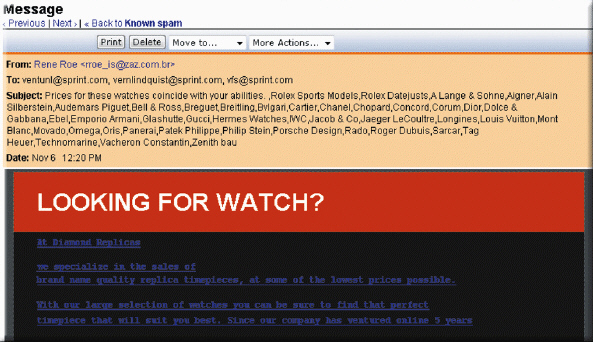     A(n)____________________ program attempts to remove Internet junk mail like the kind shown in the accompanying figure before it reaches a user's inbox.