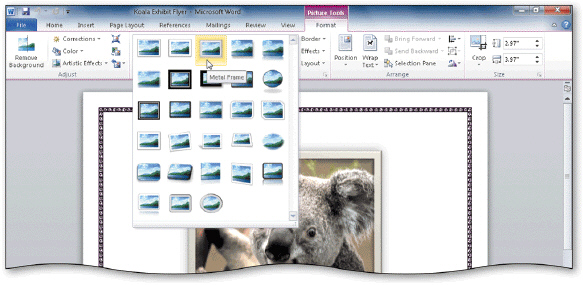     Most galleries support the sneak peek feature, as shown in the accompanying figure.