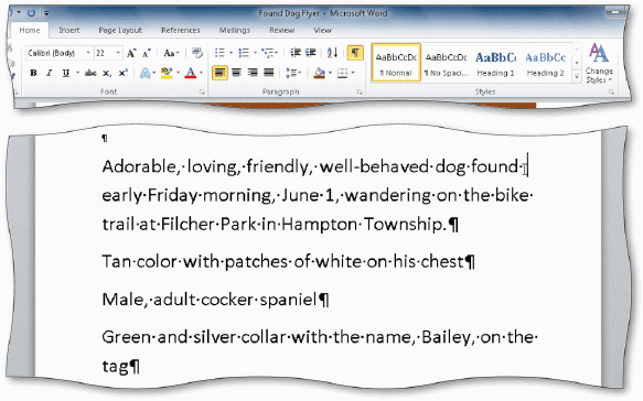   The paragraph mark (¶) as shown in the accompanying figure is a formatting mark that indicates where the _____ was pressed. A) TAB key B) SPACEBAR C) ENTER key D) SHIFT key