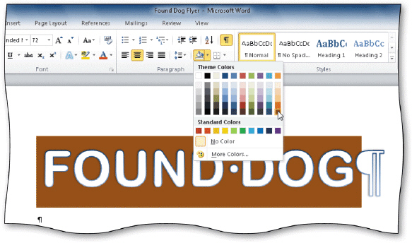     When you ____________________ text, as shown in the accompanying figure, Word colors the rectangular area behind any text or graphics.