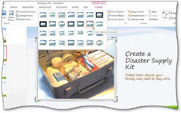<strong> The Picture Styles gallery, shown in the accompanying figure, is displayed by clicking the More button located on the ____.</strong> A) (PICTURE TOOLS FORMAT tab | Picture Styles group) B) (DESIGN tab | Picture Styles group) C) (PICTURE STYLES FORMAT tab | Picture Tools group) D) (VIEW tab | See Styles group)