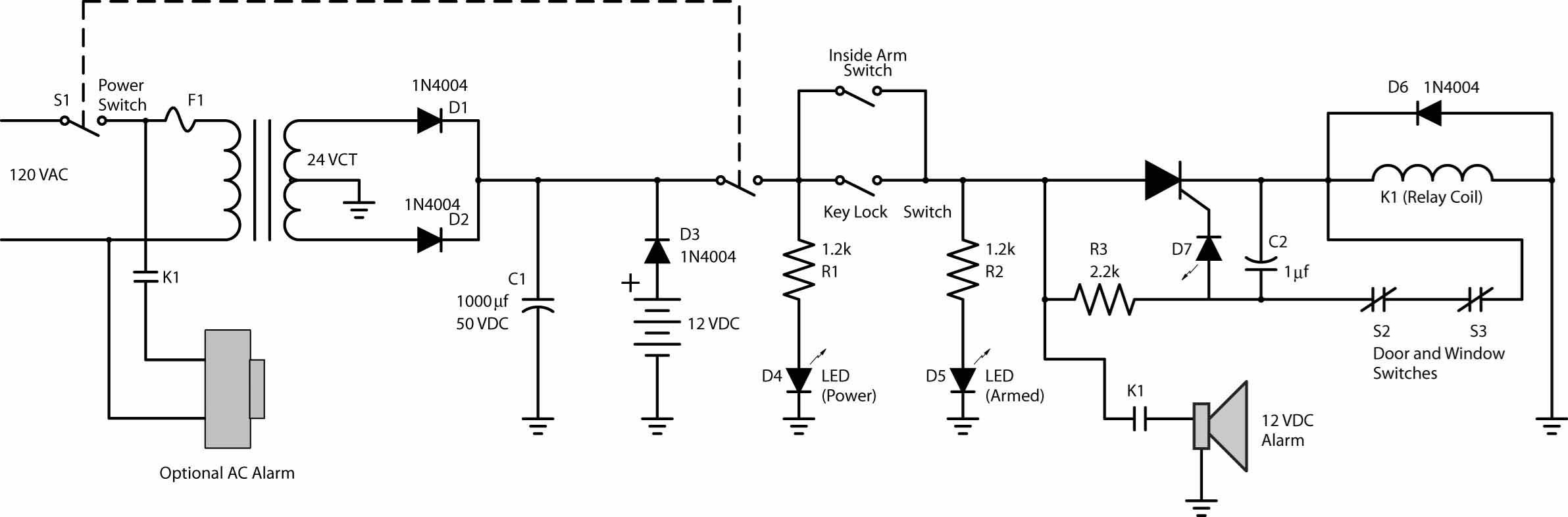 In the accompanying figure, switch S1 is a single-pole switch.          