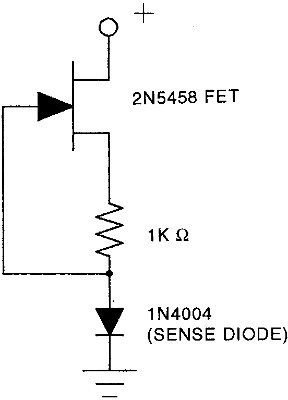 In the accompanying figure, a constant-current generator circuit is used to provide the current needed.      