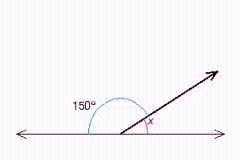 Find x in the following diagram.   A) 40   B) 120   C) 30   D) 150   E) 30  