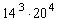 Factor   into the product of prime factors by first factoring 14 and 20 completely.