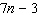 Find the first four numbers of the sequence by substituting the counting numbers, in order, into the following expression.   The first term is __________. The second term is __________. The third term is __________. The fourth term is __________.